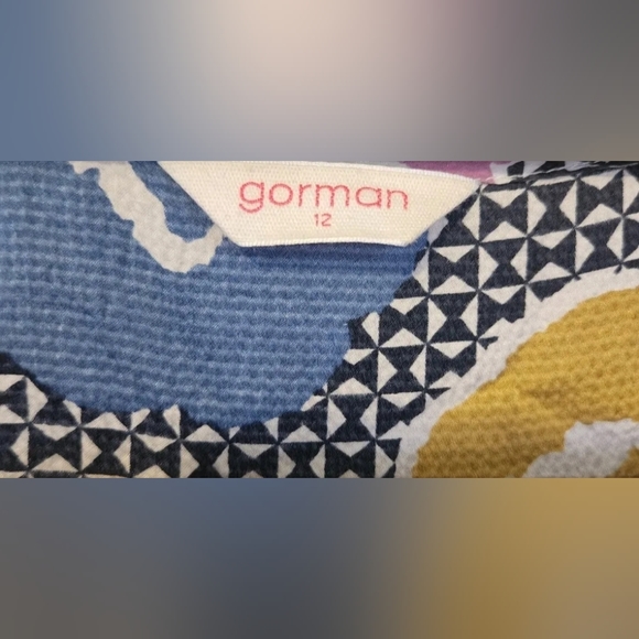 Gorman Size 12 Multicoloured dress, 100% Silk, Stretchy Elastic waist, No Sleeve - Picture 6 of 11